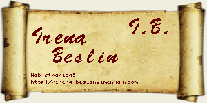 Irena Bešlin vizit kartica